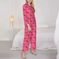 thumbnail image 3 of Fuzoiu Leopard Print Print Women's Long-Sleeved Pajama,Lounge Button Down Nightwear,Womens Notch Collar Pajama Set-X-Large, 3 of 7