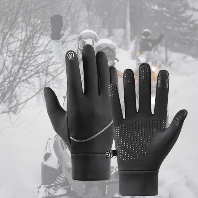 Guantes de invierno con pantalla táctil, guantes para nieve, guantes para Snowboard, guantes cálidos con dedos completos, guantes de esquí para , negro L