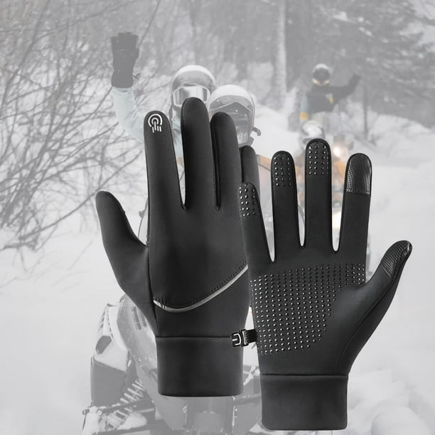 Guantes de invierno con pantalla táctil, guantes para nieve, guantes para Snowboard, guantes cálidos con dedos completos, guantes de esquí para , negro L