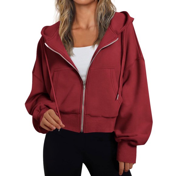 RKSTN Chandails Molletonnés Surdimensionnés pour Femmes, Mode d'Automne, à Fermeture Éclair, Manches Longues, Chandails à Capuchon Confortables, Amples, Décontractés, Basiques, Vêtements Légers