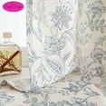 thumbnail image 3 of Jinchan Floral Linen Blend Curtains for Living Room Blue French Country Farmhouse Curtains 84 Inches Long Light Filtering Kitchen Window Grommet Top Semi Sheer 2 Panels, 3 of 11