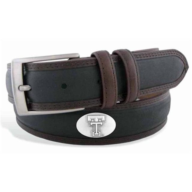 ZeppelinProducts TXT-BBLPS-BLK-36 Texas Tech Concho Two Tone Leather Belt- 36 Waist
