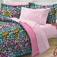 thumbnail image 2 of My Room Neon Leopard Full 7 Piece Bed in a Bag Bedding Set, Polyester, Pink, Sky Blue, Multi, Female, Child, 2 of 3