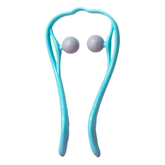Blue Blue Handheld Neck Massager Manual Shiatsu Massage Tool For Muscle Relaxation Portable Ergonomic Design 14X7Inch