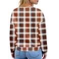 thumbnail image 7 of Women's Casual Shirts Long Sleeve Tops Button Up V Neck Loose Knit Fall Favorites For Women with Retro Plaid Print Waffle Henley Shirt, Classic Autumn Wear,Camel,L, 7 of 7