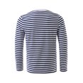 thumbnail image 3 of CamisePaHombres Cuello Redondo Mangas Largas Estampado de Rayas Azul Marino 52, 3 of 7