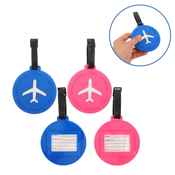 GETAJGHSD 4-Pack Round Travel Luggage Tags Multi-Color Suitcase ID Labels for Easy Identification