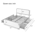 thumbnail image 2 of Harper & Bright Designs Queen Size Metal Platform Bed with Curved Upholstered Headboard and Footboard, Heavy Duty Metal Queen Bed Frame with 4 Storage Drawer for Bedroom, Beige,Gold, 2 of 3