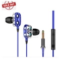 thumbnail image 2 of Dual Auricures con Cable de 3,5 mm en Oreja Auricures Esté de Graves de Auricures con Micrófono - Azul Sunnimix Auriculares con cable para auriculares, 2 of 6