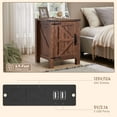 thumbnail image 3 of OKD End Table with Charging Station, Farmhouse Rustic Wood Side Table for Living Room, Bedroom, Reclaimed Barnwood, 3 of 9