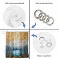 thumbnail image 3 of Blue Yellow Oil Painting Shower Curtain Set - Standard 72" x 72" Washable Bathtub Curtain with 12 Hooks, Modern Tree Art Contemporary Waterproof Fabric Stall Shower Curtains for Bathroom Décor, 3 of 6