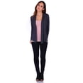 thumbnail image 4 of Simply Ravishing Women's Basic Long Sleeve Hip Length Open Drape Cardigan, Large, Charcoal, 4 of 4