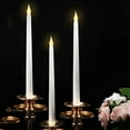 thumbnail image 3 of 2 velas cónicas 3D sin llama, velas LED parpadeantes de cera real a pilas para bodas y decoración del hogar., 3 of 7