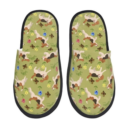 

Tideii Running Beagle for Home Indoor Cotton Slippers Autumn and Winter EVA Plush Slippers Household Supplies Unisex-Large