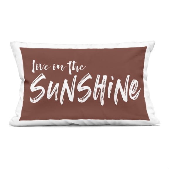 Stupell Industries Live In The Sunshine Brown Decorative Printed Throw Pillow, design by Lettered and Lined