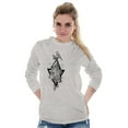 thumbnail image 4 of Bird Triangle Rose Floral Spiritual Women's Long Sleeve T Shirt Brisco Brands X, 4 of 6