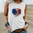 thumbnail image 2 of 4Th Of July Patriotic Sleeveless Shirts for Women Scooped Neck Tee Tank Tops American Flag Printed Camisole Dressy Shirts Slim Fit Camis Summer Going Out Holiday Beach Blouses, 2 of 4