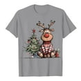 thumbnail image 5 of larppty Women's Short Sleeve Christmas Tee - Funny Xmas Graphic Print Holiday Casual T-Shirt Grey, L, 5 of 6