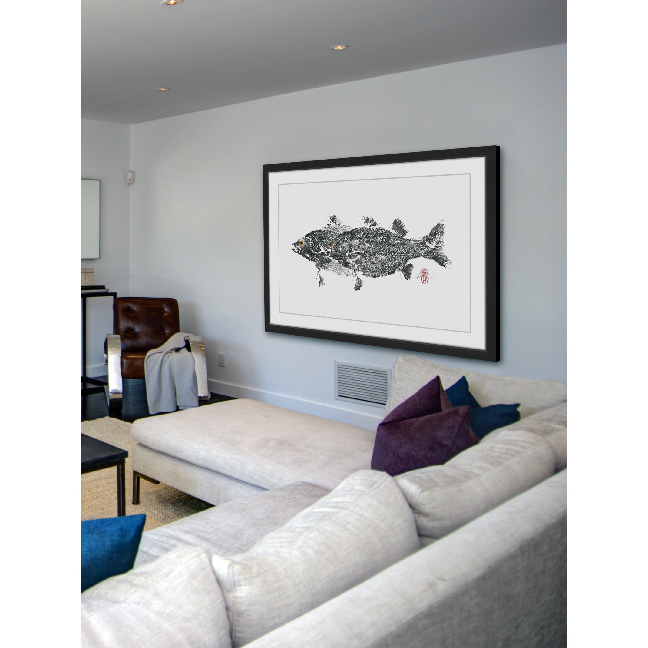 "Fish in Love" Framed Painting Print