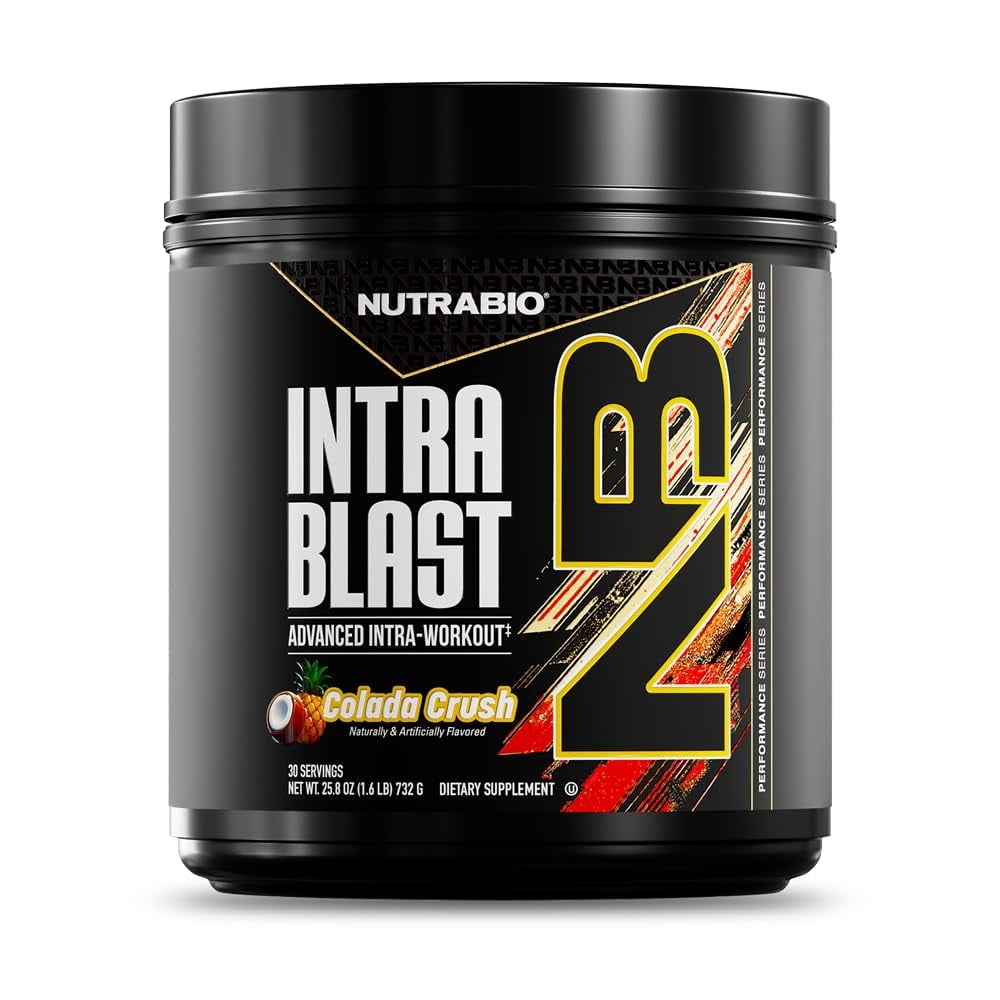 NutraBio Intra Blast BCAA EAA Electrolyte and Hydration Powder - Amino Acid Supplement, EAA/BCAA Powder - Non-GMO and Gluten Free - Colada Crush- 30 Servings