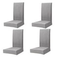 thumbnail image 1 of 4pcs Funda Cubierta Elástica de Silla Asiento de Color Sólido Resistente a Arrugas Adornos de Comedor perfecl Cubierta de silla de comedor elástica, 1 of 5