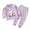 Purple, variant on Zwiiyzr 3M-5Y Toddler Baby Kids Winter Fall Pajama Set Boys Girls Solid Color Rabbit Print Long Sleeve 2 Piece Outfits Sleepwear Baby Clothes Suit Purple