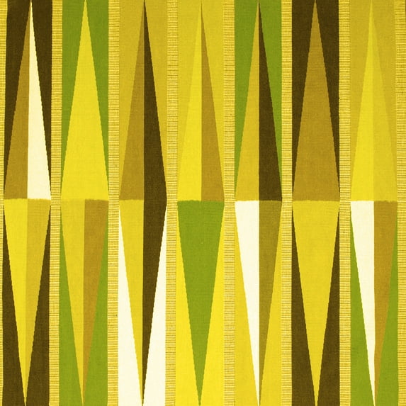 Ahgly Company Machine Washable Indoor Square Abstract Yellow Contemporary Area Rugs, 6' Square