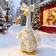 thumbnail image 6 of LEFXSMR Porch Goose Christmas Outfits, Thread Branch Print Christmas Goose Outfit with Bow, 23" Porch Goose Outfits for Garden Yard Lawn Outdoor, 6 of 6