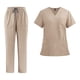 thumbnail image 5 of Conjunto de uniforme de enfermería, ropa de trabajo cómoda, bata con cuello en V para mujer Albaricoque, 5 of 9