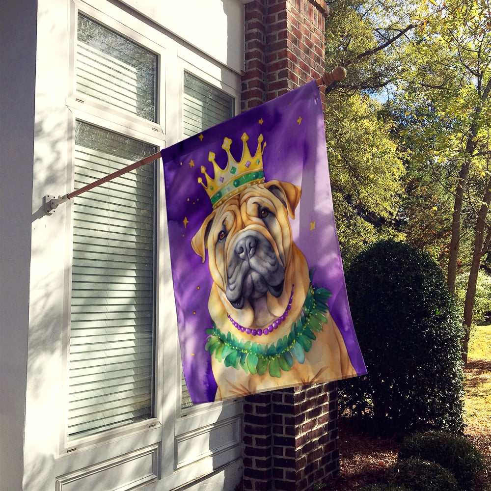 Shar Pei King of Mardi Gras House Flag 28 in x 40 in