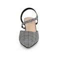 thumbnail image 6 of BLISSFUL STEP Houndstooth Slip on Block Heels Mules for Women Black White (Size 6), 6 of 6