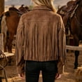 thumbnail image 3 of Girls Fringe Jacket Western Cowgirl Tassel Motorcycle Cardigan Cropped Coat 5-14 Years Kids Fall Outerwear for Halloween Carnival, 3 of 6