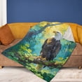 thumbnail image 4 of Happy Bald Eagle Welcome St Patrick's Day Lucky Shamrocks Clover Cozy Fleece Blanket American Eagle Lover Warm Soft Throw Blanket - 22001, 4 of 5