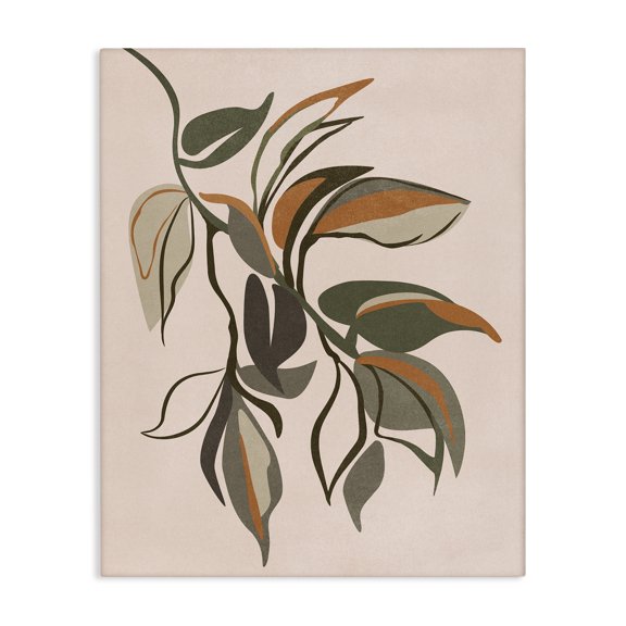 Stupell Industries Hanging Botanical Ivy Plants & Flowers Painting Wrapped Canvas Art Print Wall Art, 16 x 20