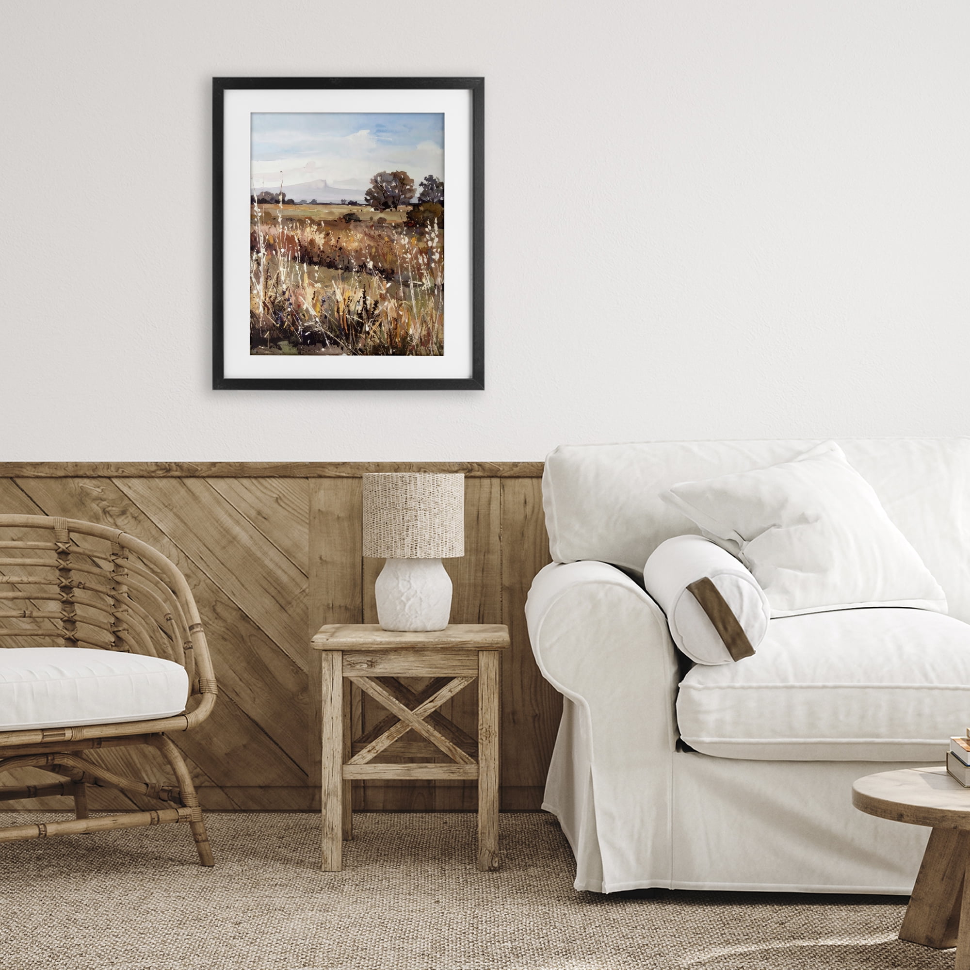Stupell Industries Peaceful Meadow Expression Black Framed Print Under Glass, design by Alonza Saunders