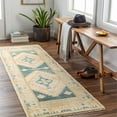 thumbnail image 3 of Surya Anadolu 30x120" Runner Wool & Viscose Fabric Rug in Tan/Blue, 3 of 3