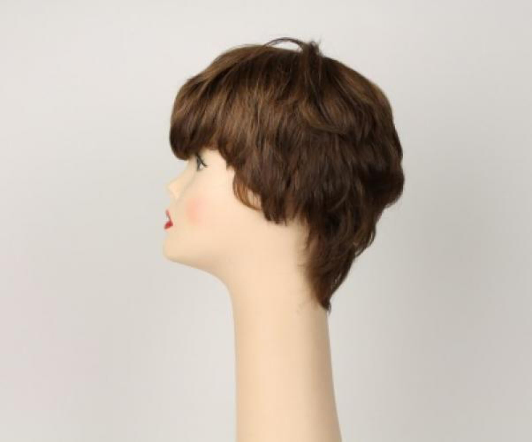 European Human Hair Freeda Wig Linda Light Brown With Blonde Highlights Size M
