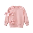thumbnail image 4 of Esaierr Kids Baby Girls Spring Fall Sweatshirt Toddler Long Sleeve Pullover Sweatsuit Bow Comfort Warm Fleece Sweater,Sizes 1-9t, 4 of 7