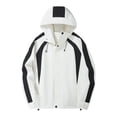 thumbnail image 3 of Matching Couples Color Block Windbreaker Jacket for Men Women, Water Repellent Waterproof Breathable Windproof Outdoor Coat, Trendy Hiking Camping Travel Outerwear, 3 of 8