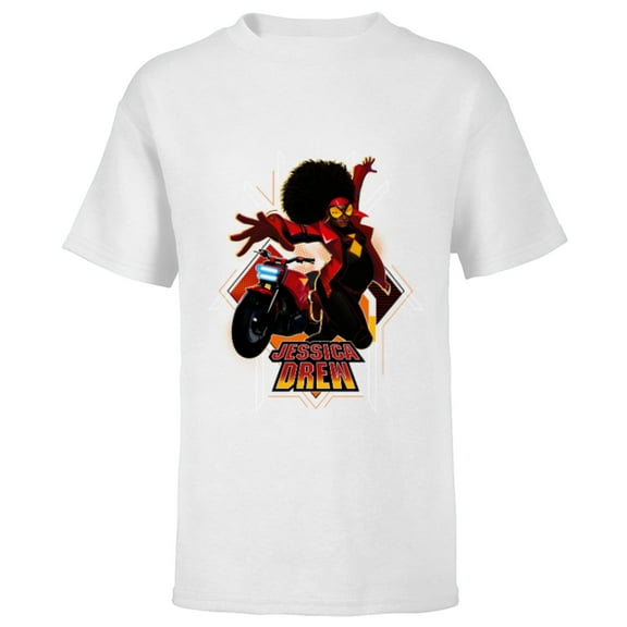 Marvel Spider-Man: Across the Spider-Verse Jessica Drew Jump - Short Sleeve T-Shirt for Kids - Customized-White