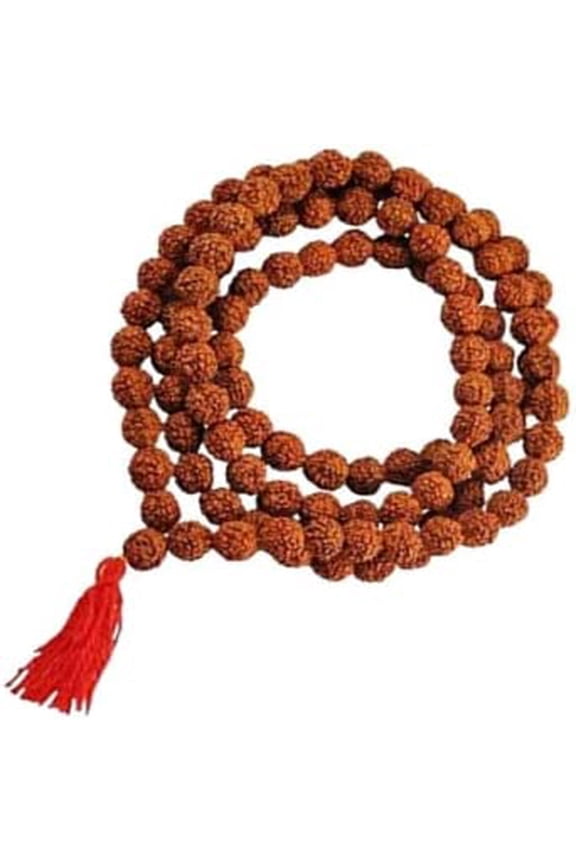 Panchmukhi Rudraksha Karma Prayer Beads/Subha Mala/Necklace Approx. 7 mm, 108+1 Beads