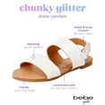 thumbnail image 2 of bebe Girls’ Sandal – Two Strapped Patent Leatherette Glitter Sandals (Toddler/Little Kid), 2 of 7