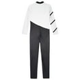 thumbnail image 6 of Yartina Girls Full Body Mock Neck Long Sleeve Full Length Bodysuit Gymnastics Dance Leotard Unitards White 6, 6 of 7