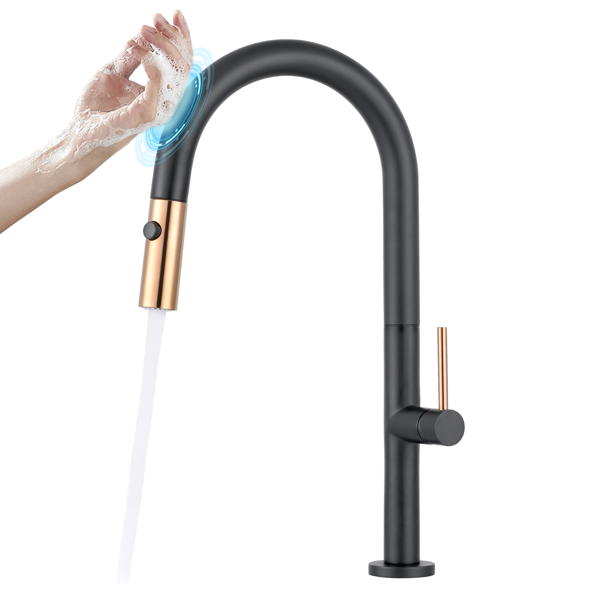 YITAHOME Touch Activated Kitchen Faucets Single Handle Kitchen Sink Faucet w/ Pull Down Sprayer