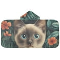 thumbnail image 5 of Yayeee Kids Hooded Towels Toddler Soft Absorbent Beach Bathing Wrap 50" x 23.5", Flowers and Cat, 5 of 5