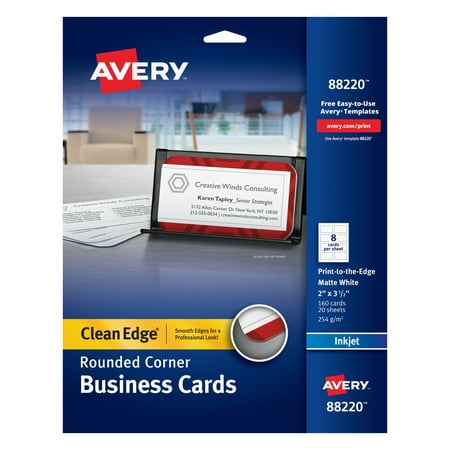 Avery Clean Edge Rounded Corner Business Cards, Matte, 2