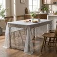 thumbnail image 2 of Sm:)e Silk Gold Foil Gauze Tablecloth Silver 60x84 Inch - Glitter Metallic Sheer Table Cover for Dining, Wedding, Party, and Events - Durable & Stylish Home Decor, 2 of 7