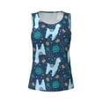 thumbnail image 3 of Picia Alpaca Astronaut in Space Pattern Women's Workout Tank Top,Breathable Activewear,Slim Fit Athletic Top,Versatile Workout Moisture-wicking top-, 3 of 9