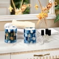 thumbnail image 4 of Yayeee 2 Pack Qtip Holder Dispenser for Bathroom with Lid Cotton Swab Canister, Blue Pattern, 4 of 6