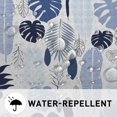 thumbnail image 5 of Tropical Blue Leaves Shower Curtain - Abstract Palm Leaf Botanical Pattern, Waterproof Fabric with Hooks, 72Wx72H, Perfect for Home Decor, Adds a Fresh and Vibrant Touch to Any Bathroom, 5 of 6